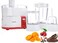 Geepas 4 In 1 Food Processor, 600W, White/Red/Clear (GSB9890)