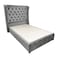 In House Lychee Velvet Bed Frame - Single - 200x100 cm - Gray
