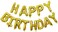 Gold Happy Birthday Balloons Banner, 16 Inch Mylar Foil Letters Birthday Sign for Girls Boys Kids &amp; Adults Birthday Decorations and Party Supplies