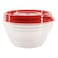 Lock &amp; LockEZ Lock Easy Plastic Round Food Container HLE9404 Clear/Red 350ml 3 PCS