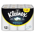 Buy Kleenex Multi Purpose Kitchen Tissue Paper Towel, 2 PLY, 12 Rolls x 90 Sheets, Absorbent Towels for all Surfaces in Saudi Arabia