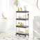 COZY NEST Multi Tier Rolling Trolley Storage Organizer Utility Cart with Hooks &amp; Wheels,Mobile Functional Shelves for Bathroom,Kitchen,Office,Laundryroom (Gray 4 Tier)