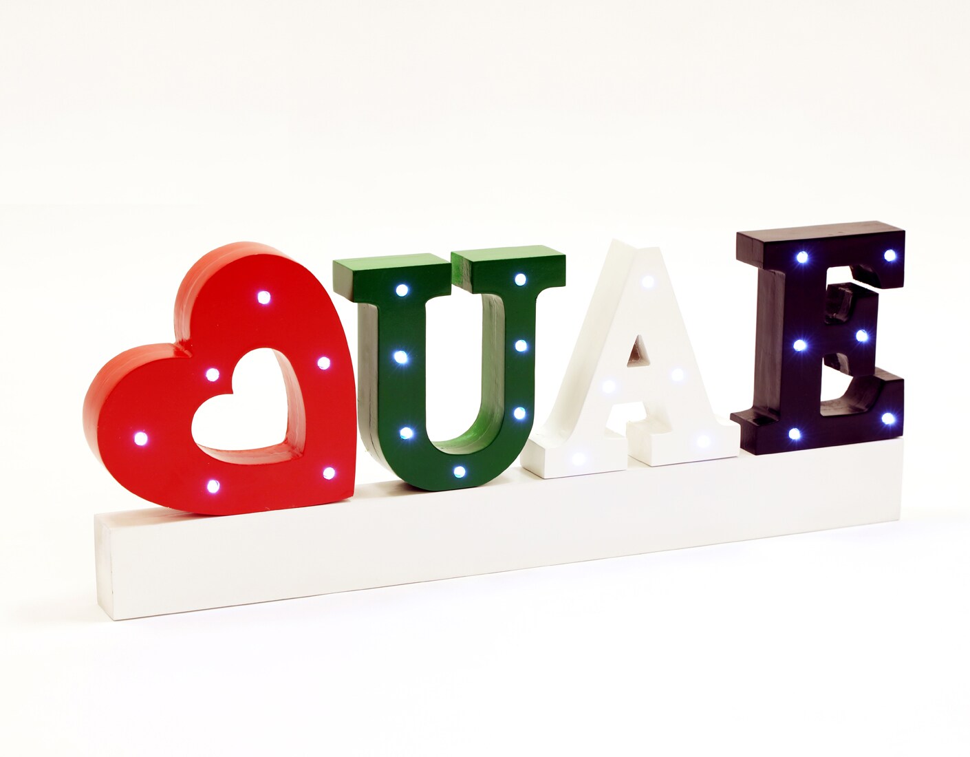 Buy Wooden UAE Sign with LED Lights for UAE National Day 48x18cm Online ...