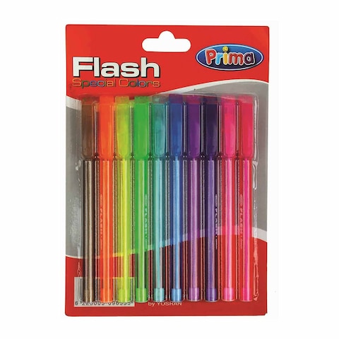 Prima Flash Ball Pen - 10 Pieces