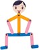 Montessori 24pcs Creativity Educational Wooden Stick Man Puzzle Game Toys Training Kids Hand-eye-Brain Coordination (Boy)