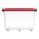 Cosmoplast Plastic Storage Box With Wheels And Lockable Lid Red And Clear 132L