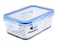 MONDEX 700ML RECTANGULAR GLASS FOOD STORAGE CONTAINER WITH BLUE LID CMN0096
