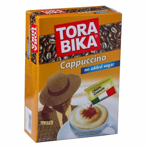 Tora Bika No Sugar Cappuccino Coffee 12.5g x Pack of 10