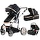 Teknum 3 in 1 Pram stroller - Black + Infant Car Seat