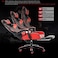Doft Adjustable Pu Leather Gaming Chair - Pc Computer Chair For Gaming, Office Or Students, Ergonomic Back Lumbar Support With Footrest (C-Black And Red)