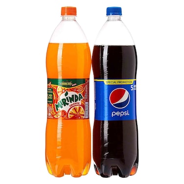 Pepsi Cola &amp; Mirinda Orange 1.5L Pack of 2