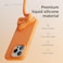 elago Liquid Silicone for iPhone 15 Pro MAX case cover Full Body Protection, Shockproof, Slim, Anti-Scratch Soft Microfiber Lining - Orange