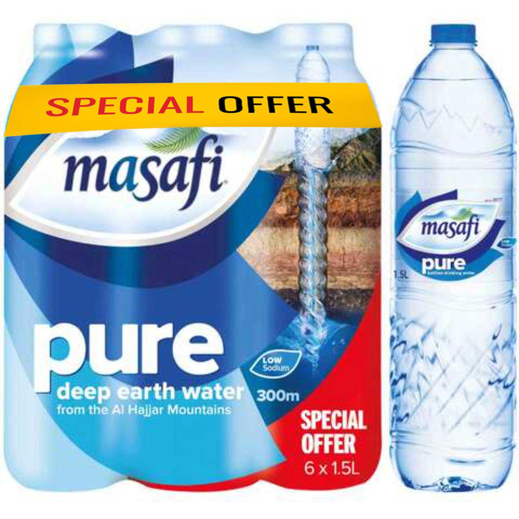 Masafi  Pure Deep Earth Water 1.5L Pack of  6 Special Offer