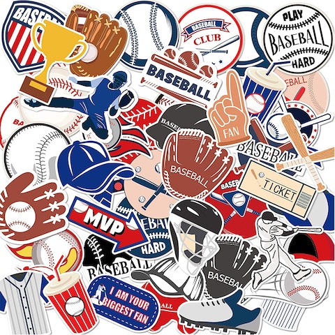 Anor Wishlife Baseball Pvc Waterproof Stickers(100Pcs) For Bottles, Luggages, Laptop, Skateboard, Notebooks, Cars, Motorcycles, Bicycles