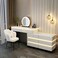 AWD Luminous Dressing Table with Smart Mirror, Chest of Drawers and Chair color White - 6 side Drawers