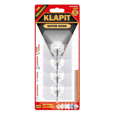 Klapit Super Hook Clear 4Pieces