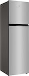 TCL 324 Liters Double Door Top Mount Refrigerator, Total No Frost Fridge &amp; Freezer With Powerful Interior LED Light And Large Crisper Drawer With Humidity Control, Inox, P324TMN
