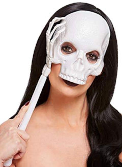 Handheld Skull Mask White Handheld Skull Mask White