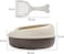 Semi-enclosed anti-splashing cat litter box, Easy to clean cat litter basin with Pedal design, Detachable cat toilet for easy cleaning(Gray and chocolate) 40 cm L