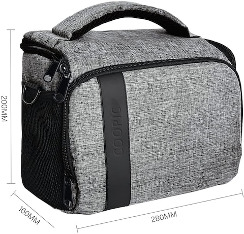 COOPIC BL-26L (LARGE GRAY) Messenger CANVAS DSLR Camera Bag Urban Life Shoulder Case for Nikon Sony Canon Olympus Pentex Interchangeable Mirrorless Micro 4/3 Full Frame Lens Digital SLR