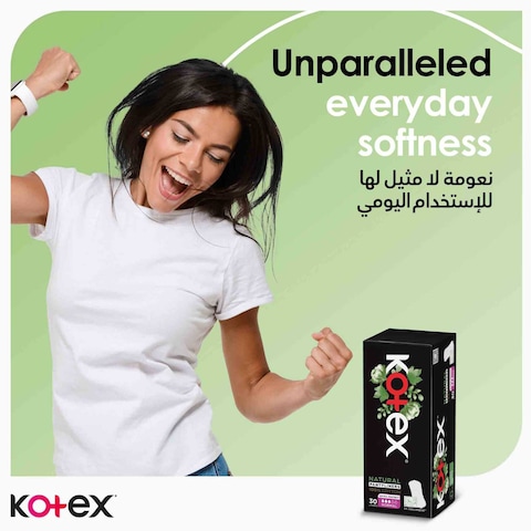 Kotex Natural Panty Liners 100% Cotton Normal Size 30 Daily Panty Liners