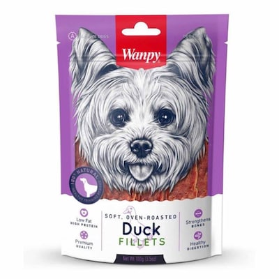 Wanpy Soft Oven Roasted Duck Fillet Dog Treats 100g