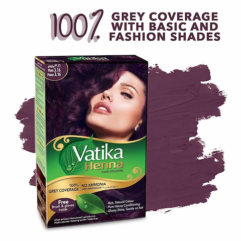 Vatika Henna Hair Color 3.16 Plum 6x10g