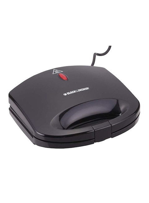 بلاك+ديكر - شريحتين لصنع السندوتشات مع صحن ثابت S/W 600W TS1000 -B5 أسود