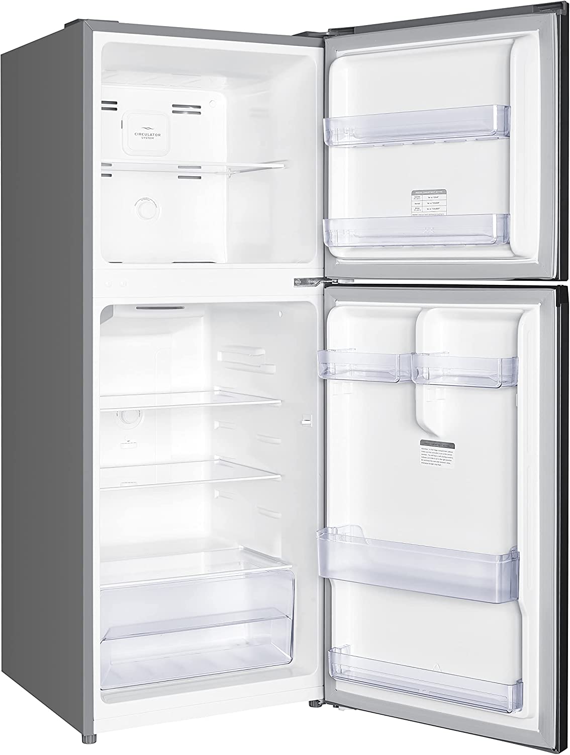 TCL 256 Liters Double Door Top Mount Refrigerator With Super Cool Function, Powerful Interior LED Light And Large Crisper Drawer With Humidity Control - Silver (P256TMS)