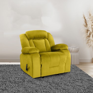 إن هاوس كرسي استرخاء هزاز ودوار منجد بالمخمل - ذهبي - NZ50