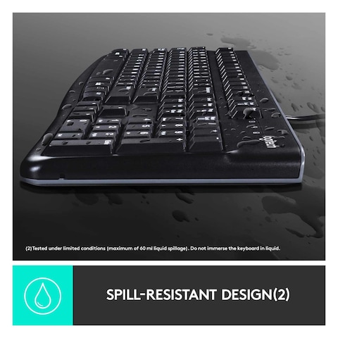 Logitech MK120 Wired USB Keyboard And Mouse Combo Black