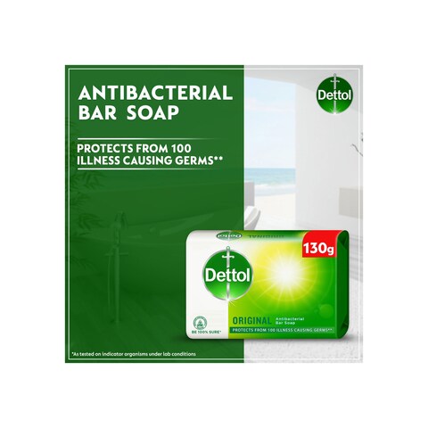 Dettol Original Antibacterial Bar Soap, Pine Fragrance, 4x130g