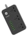 LDNIO 3 AC Socket USB Charger Black/Grey