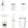 Bathroom Accessories Set of 8 Pieces Bathroom Accessory Set Soap Dispenser Toothbrush Holder Tooth Mug Soap Dish Toilet Brush Rubbish for Bathroom Home Decor (White)