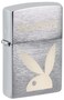 Zippo 49831 200 Playboy Rabbit Head Logo Brushed Chrome Windproof Lighter