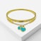 JANNAH Women's Fashion Bracelet | 2 Blue Hearts Pendant Gold Plated Stone Hinged Stainless Steel with Crystal Bangle for Women
