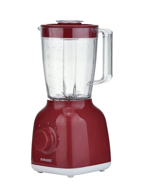 Sonashi 2 In 1 Countertop Blender With Unbreakable Jar &amp; Grinder 1.25 L 350 W SB-144N Red