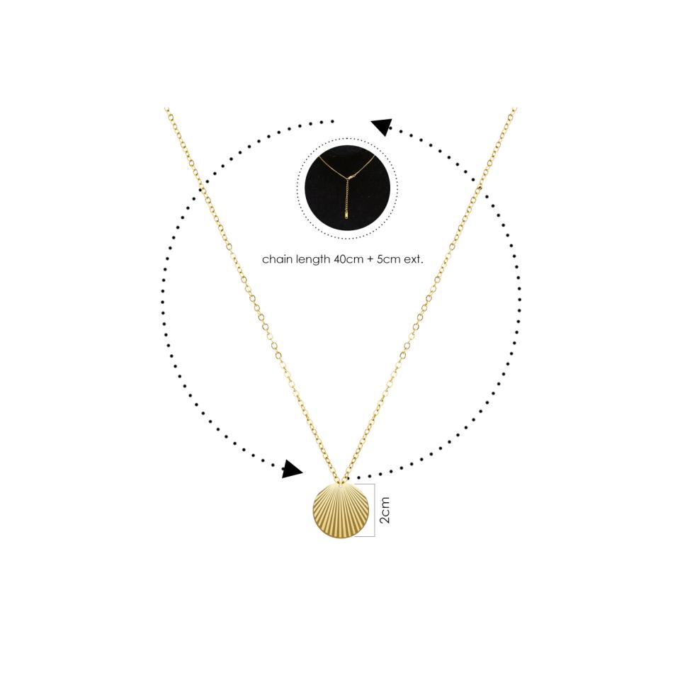 Aiwanto Necklace Neck Chain With Round Pendant Elegant Gold Necklace Beautiful Gift Womens Girls Necklace