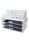 Saiyam 3 Drawer 16 Grid Makeup And Cosmetic Organizer Clear