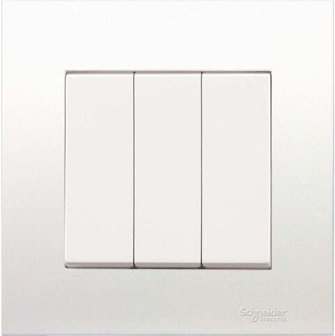 Schneider Electric Vivace 3 Gang 1 Way Switch White