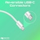 بروميت كابل USB-C إلى USB-C، كابل شحن سريع 60 واط، مزامنة بيانات بسرعة 480 ميجابت/ثانية، طول 200 سم، كابل نايلون مجدول مقاوم للتشابك لiPhone 17 وGalaxy S25 وiPad Air وأجهزة Dell، ECOLINE-CC200 أبيض