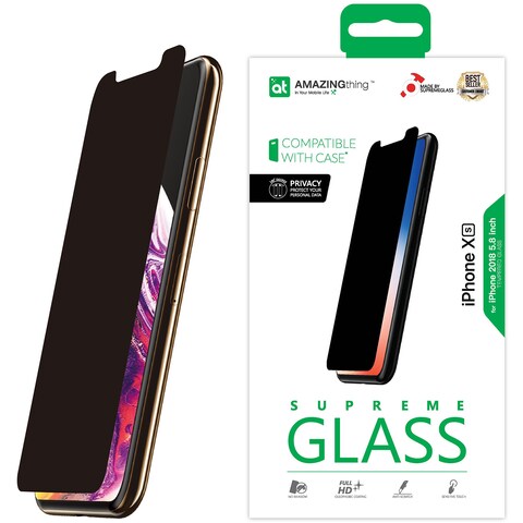 Amazing Thing iPhone XS/iPhone X PRIVACY Glass Screen Protector - Tempered Supreme Glass