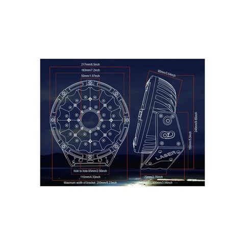Laser Light High Output Work Laser Projector Light For Off-road 8.5 Inches, IP68 Waterproof Resistance with Die-Cast Aluminum Housing Material