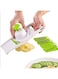 Generic 5-Piece Multifunctional Vegetable Cutter Kitchen Slicer Tools Green/White 28X10.8Cm