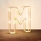 Golden Letter M Glowing with LED Lights 25cm