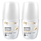 Buy Beesline Whitening Deodorant Fragrance Free Roll-On White 50ml Pack of 2 in UAE