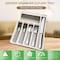 Aiwanto Cutlery Tray Drawer Organizer 6 Sections Storage Box Spoon Fork Storage Rack Organizer