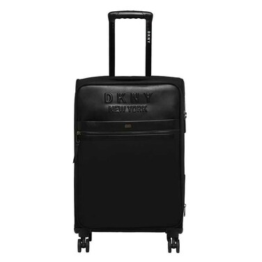 DKNY Trademark 4 Wheel Soft Casing Luggage Trolley 75cm Black