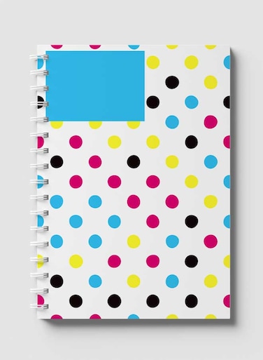 Lowha Spiral Notebook With 60 Sheets And Hard Paper Covers With Polka Dots Design, For Jotting Notes And Reminders, For Work, University, School