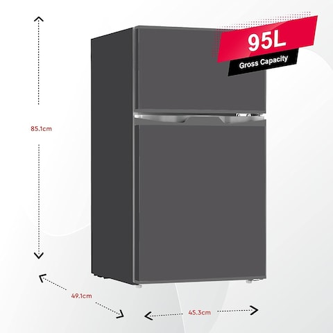 Nobel 85L Net Capacity Double Door Refrigerator, Silver, NR120S